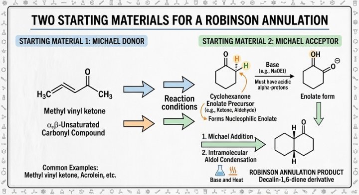 What are the two starting materials for a robinson annulation?
