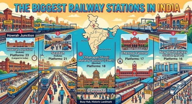 What are the top 10 biggest railway stations in India